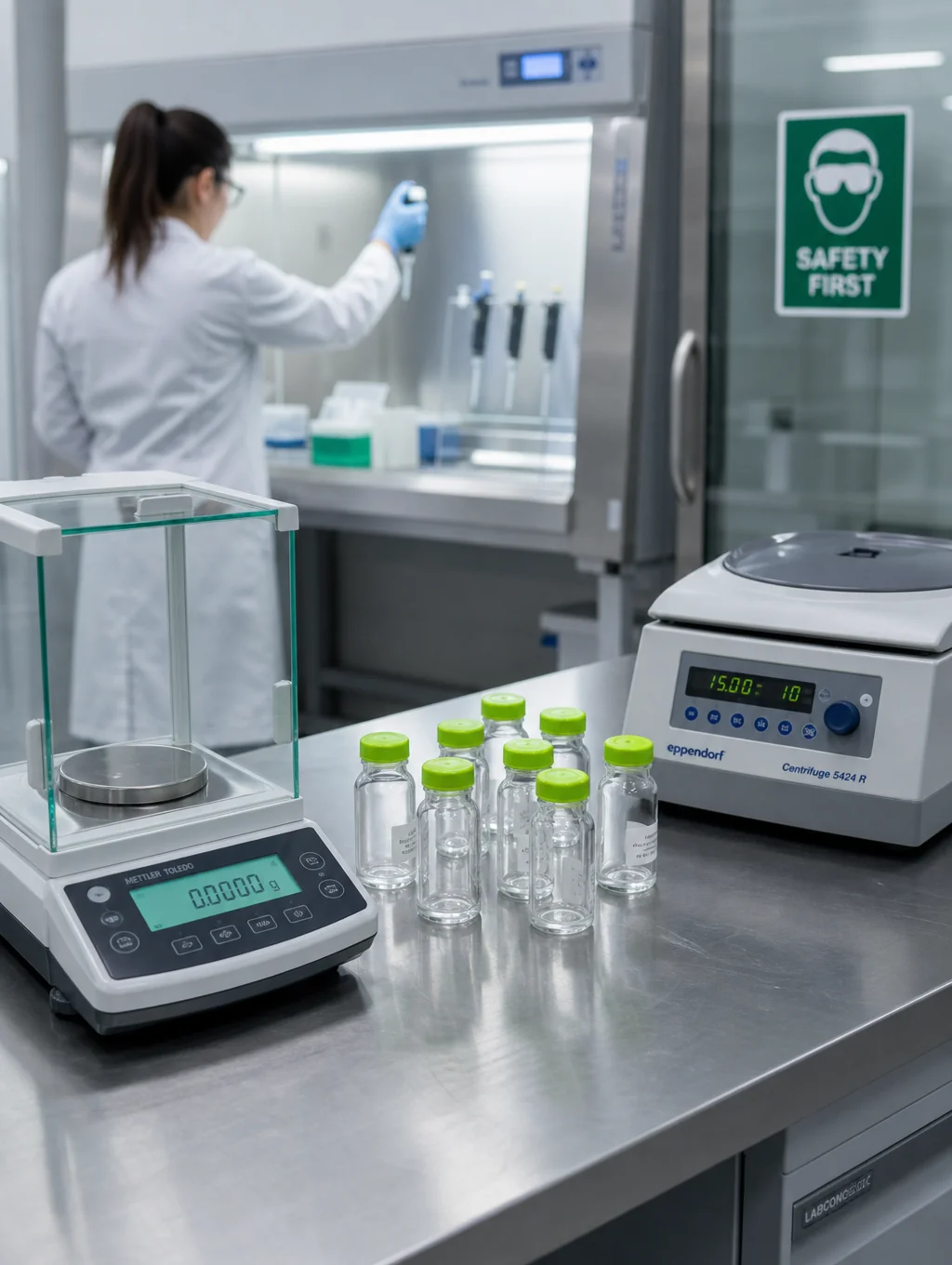 Clinical laboratory glassware and sample vials for chemical analysis